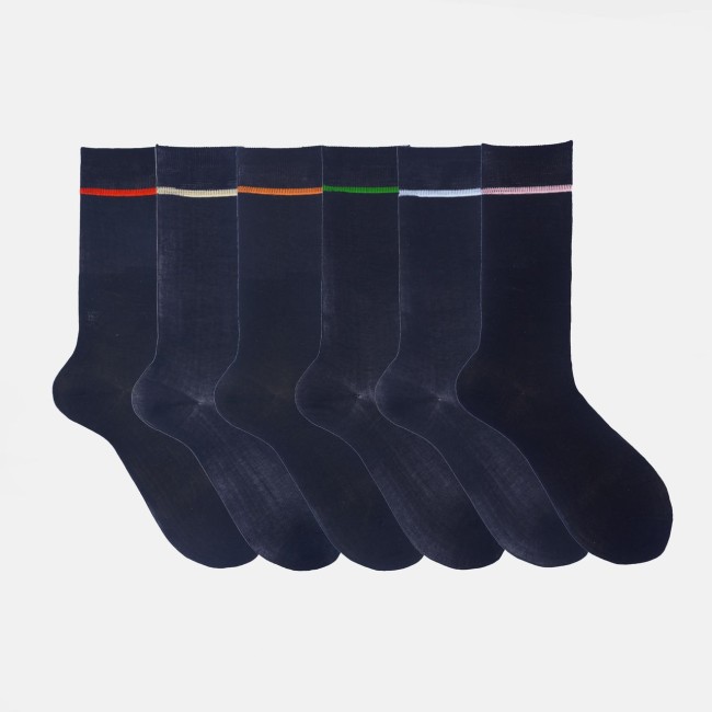 Set di 6 calze uomo in filoscozia elasticizzato Mare