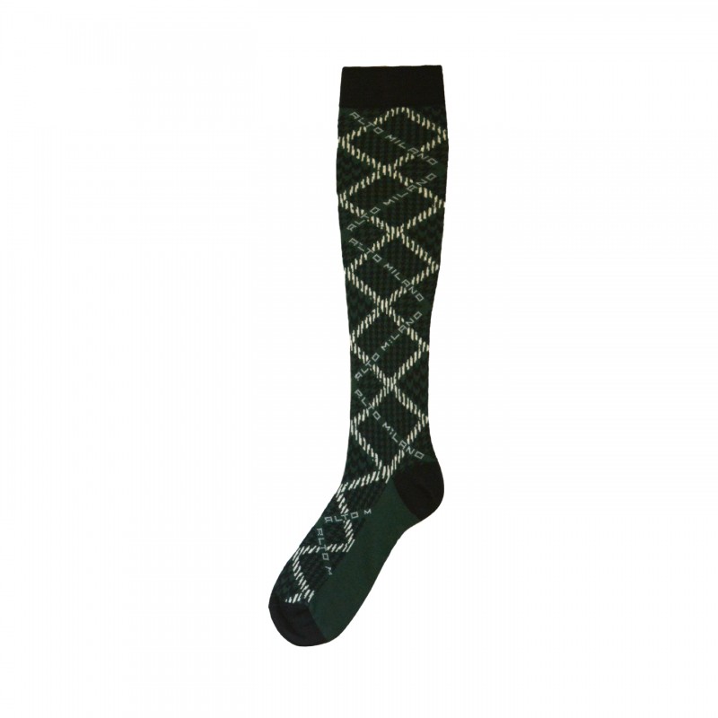 Long Socks with Logo in Cotton Doppler