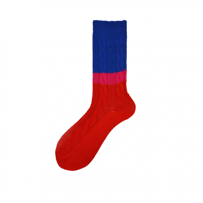 Calza corta da uomo in cotone con motivo a treccia N°38