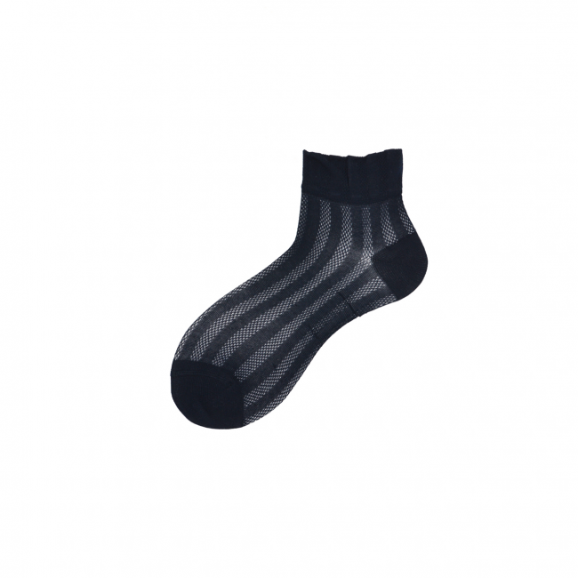 Calza corta da donna in cotone a righe traforate Hiromi