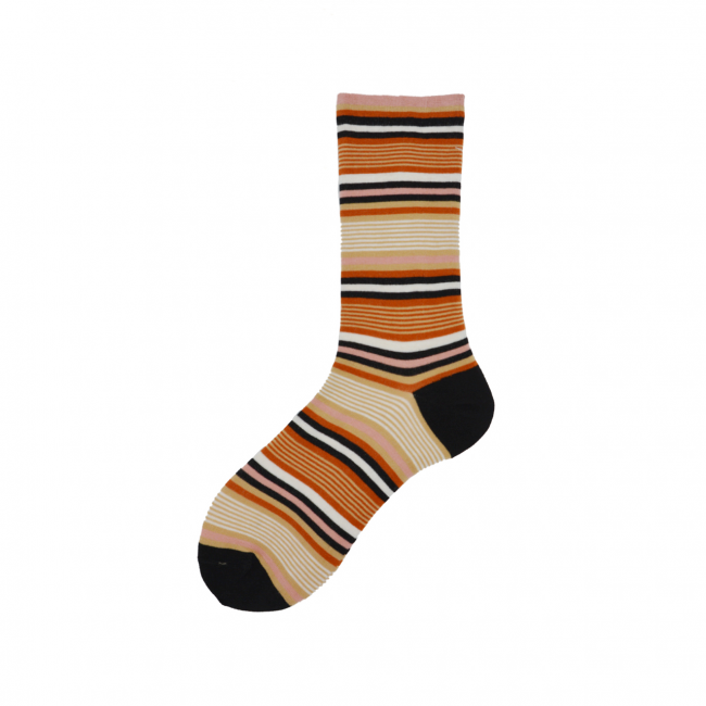 Calza corta da donna in cotone a righe colorate Ahri