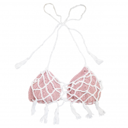 Triangolo da donna in cotone crochet con frangie Margarita