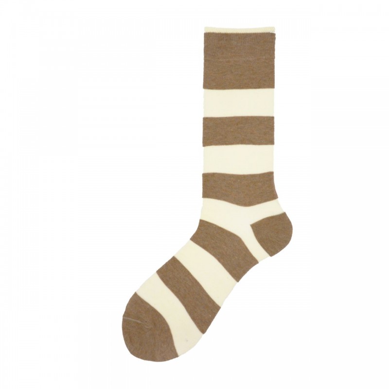 Calza corta in cotone a righe rugby...