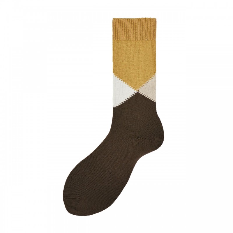 Calza corta in lana vergine con...