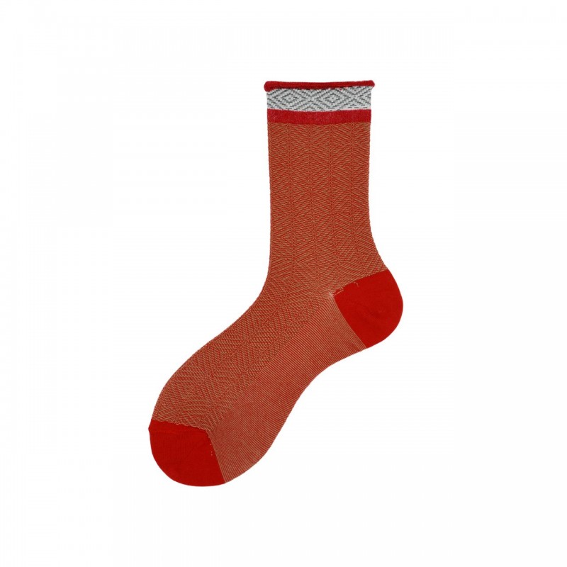 Calza corta in cotone con motivo...