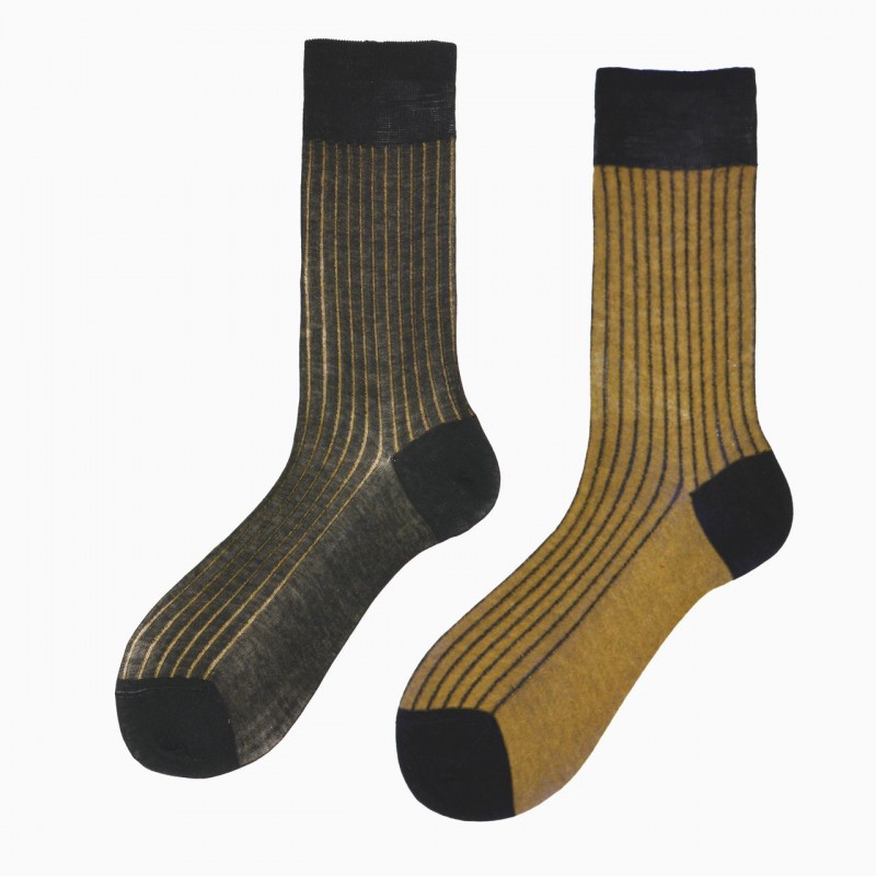 Calza corta uomo in cotone a costa...