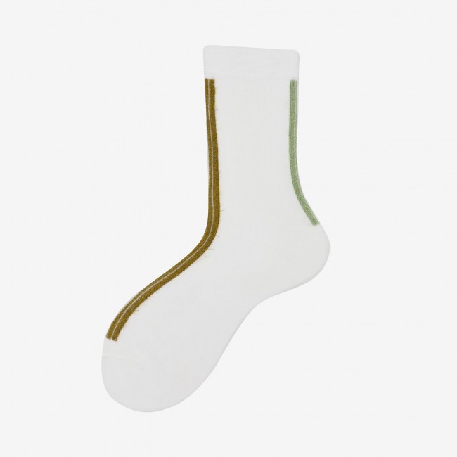 Calza corta donna in cotone con finta costa Tokina