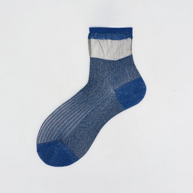 Calza corta da donna in filopesca a righe