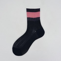 Calza corta in cotone con fantasia in rilievo Lys