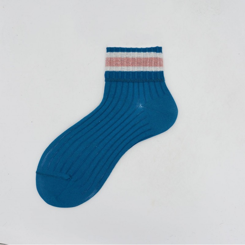 Calza corta da donna con risvoltino a...