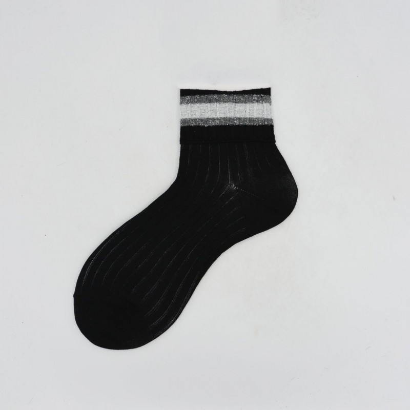 Calza corta da donna con risvoltino a...