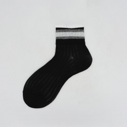 Calza corta da donna con risvoltino a righe Lena