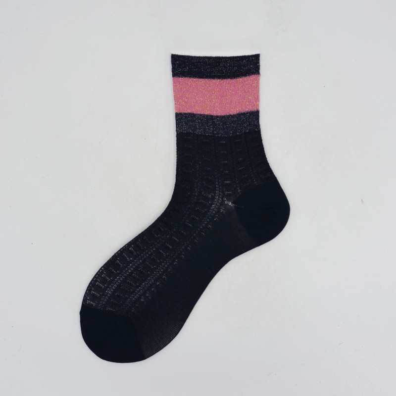 Calza corta in cotone con fantasia in...