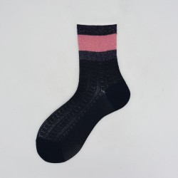 Calza corta in cotone con fantasia in rilievo Lys