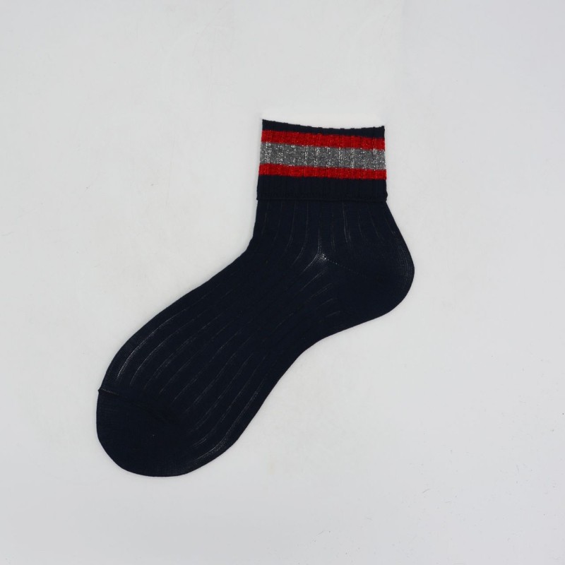 Calza corta da donna con risvoltino a...