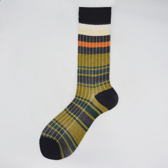 Calza corta da uomo in cotone a coste e righe N°37 2