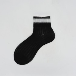 Calza corta da donna con risvoltino a righe Lena